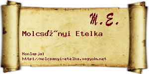 Molcsányi Etelka névjegykártya