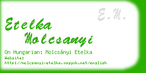 etelka molcsanyi business card