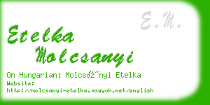 etelka molcsanyi business card